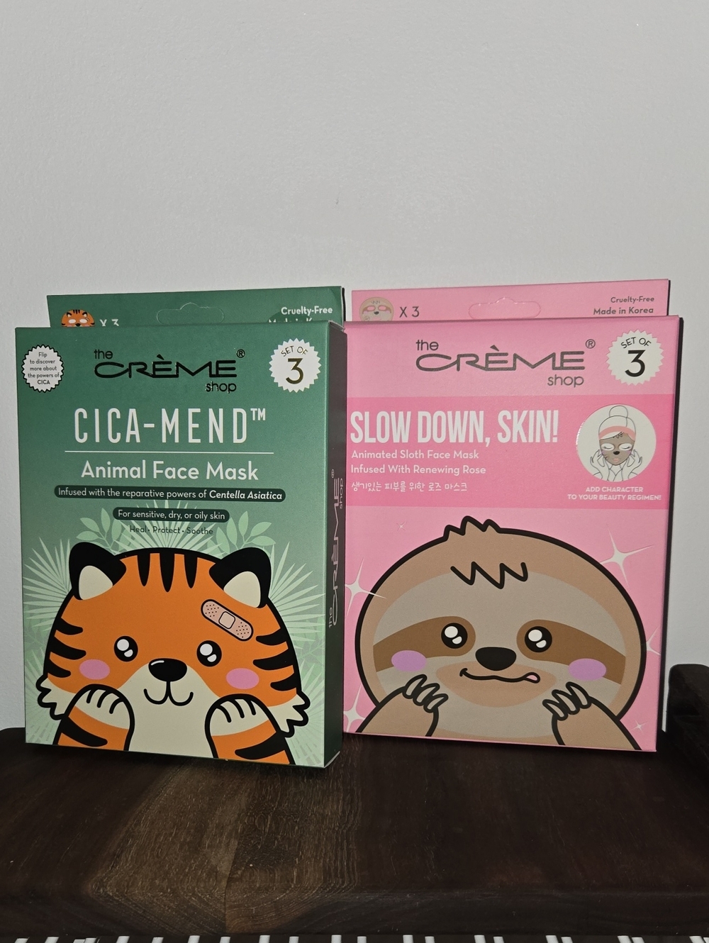Creme Shop Face Masks, Cica-Mend and Slow Down Skin, 6 Masks